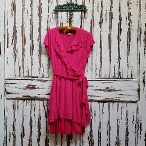 Pink wrap dress